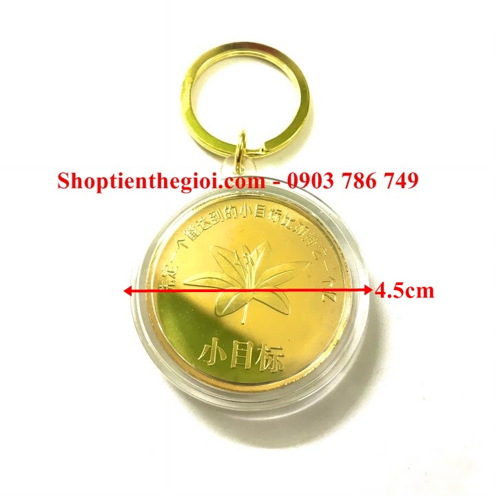 Móc khóa Xu in màu hình con Cọp Vàng 1 Yi Trung Quốc - SP005342